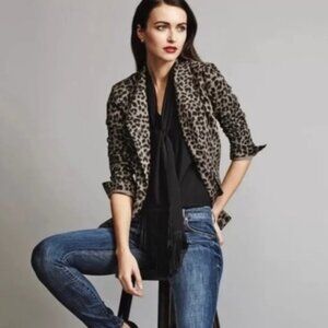Cabi Jungle Jacket – Fall 2017 | Size 4, Leopard Print in Black, Tan, and Cream